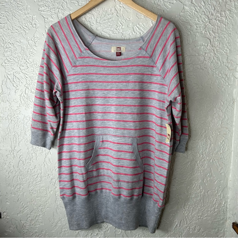 Y2K lei | Lara Tissue Fleece Striped Pullover Top
